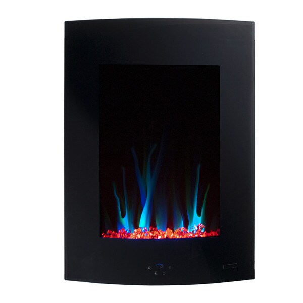 Black Vertical electric fireplace